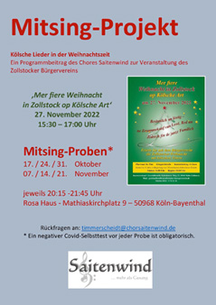 Mitsingprojekt - Zum Vergrößern hier klicken